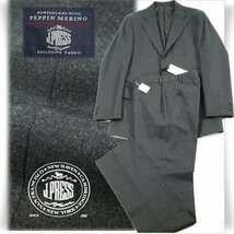 新品1円～★定価8万 J.PRESS ジェイプレス メンズ 秋冬 PEPPIN MERINO ぺピン メリノ ウール 起毛 サキソニー スーツ 40 A7◆5035◆_画像1