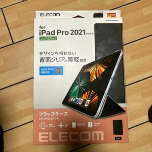 iPad Pro 第5世代 2021年モデル 12.9インチ フラップケース 背面クリア 薄型 TB-A21PLWV2BK