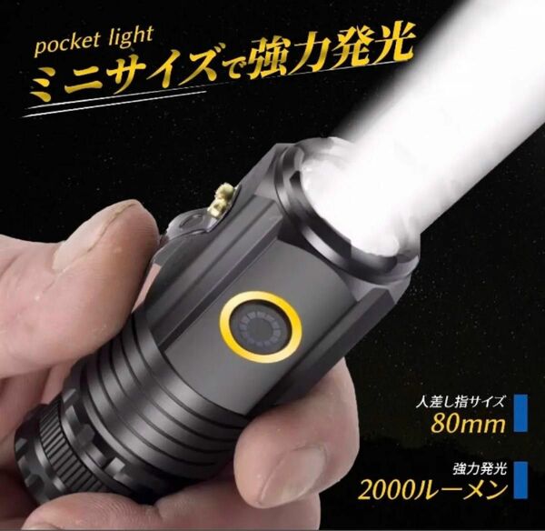 懐中電灯 小型 led 充電式 手持ち ハンディライト防水機能 夜釣り HR/1