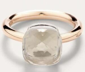 Pomellato Pomellato nude ring K18PG K18WG white topaz size 49 9 number pink gold white gold ring accessory 