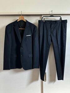 1933 ZARA MENS ネイビー　スーツ　ジャケット　セットアップ スラックス パンツ　ザラメン　EU54