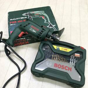 中古 使用品　2個セット BOSCH ボッシュ 振動ドリル PSB450RE + X50Ti ドライバービットセット 電動工具用