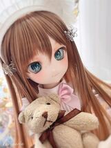 ◆Karinaria◆DDH-27 カスタムヘッド＋自作アイ2組＋リボン髪飾りアクセサリー◆ セミホワイト/SW肌_画像10