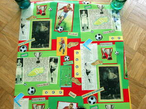  Switzerland made Vintage & retro wax paper, wrapping paper ( retro soccer scene ) 50cm×50cm