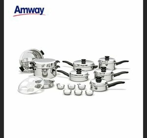 ④113089◎【未開封】AMWAY QUEEN アムウェイ クイーン 鍋一式セット 調理器具 両手鍋 蒸し器 ステンレス