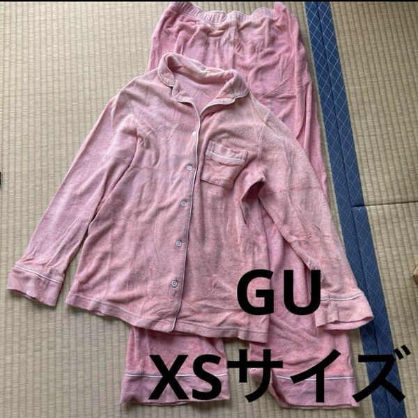GU パジャマ　パイル　タオル地　ピンク　XS 産後　授乳