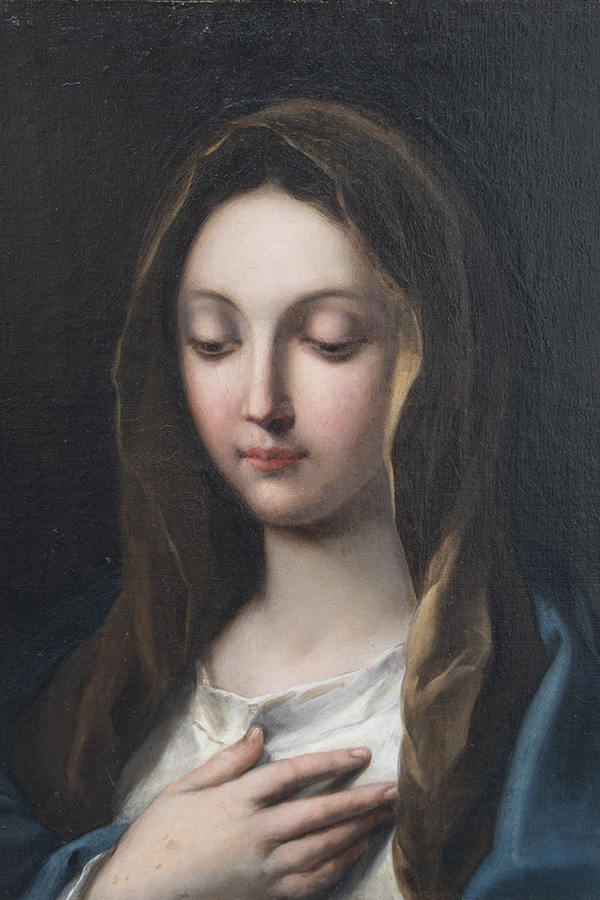 《フランスアンティーク》Sainte Marie 油絵, 絵画, 油彩, 宗教画