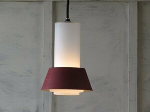 n26 Showa Retro glass steel shade pendant light / antique * Vintage * lighting * Space Age * marks li Elan p* hanging weight under * electro- .* Northern Europe 