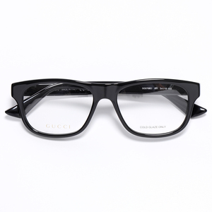●新品■23SS■GUCCI グッチ■メガネ 伊達メガネ■メンズ ウェリントン型 めがね 眼鏡 ロゴ アイウェア 黒縁メガネ BLACK 