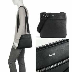 23AW新作■BOSS■クロスボディバッグ■ボス■ストラクチャードレザー エンベロープバッグ■HUGO BOSS■ヒューゴボス