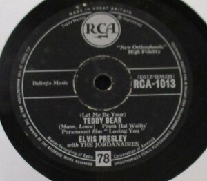 ★ 78rpm Elvis Presley With The Jordanaires (Let Me Be Your) Teddy Bear / Loving You [ UK'57 RCA-1013 ] SP盤