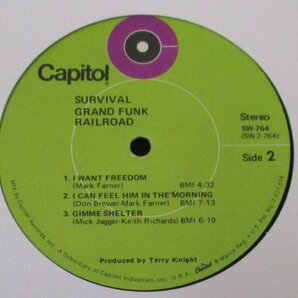 ☆ HARD ROCK 名盤 Grand Funk Railroad Survival [US ORIG GREEN LBL '71 Capitol Records SW-764 ]Textured Cover W/PHOTO X 3の画像5