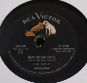 ★ 78rpm Elvis Presley / Heartbreak Hotel / I был единственным [US '56 RCA Victor 20-6420] SP Poard