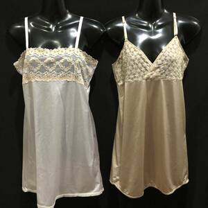 SX-656 ☆♪The Fellisimo & Hikone clothe Beauty Silky Ladys Lingerie ♪☆ プリテイーチャームスリップ　2点　Mサイズ(B80 丈75＆80cm)