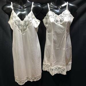 SX-661☆♪The Cecilene & GUNZE co Beauty Charming Ladyss Lingerie ♪☆ エレガンス透かしスリップ　2点　Mサイズ(B80cm 丈95cm)