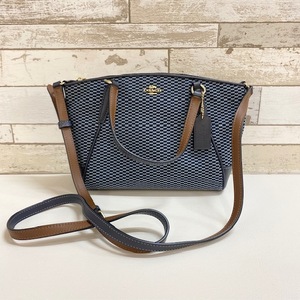 美品★ COACH コーチ 27574 ショルダーバッグ 肩掛け レディース　ブルー ブラック