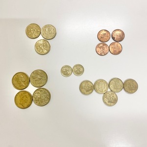 ドル硬貨　おまとめ　計17ドル　14セント　オーストラリア シンガポール セント硬貨　1ドル　2ドル　1セント　5セント