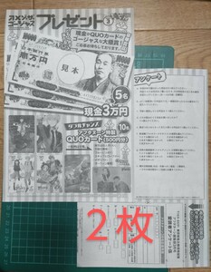 ■２枚セット■応募用紙　月刊 アフタヌーン ３月号　愛読者アンケート プレゼント 現金３万円 など 抽プレ　★送料63円～