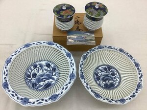 琴峰 食器 まとめ/篭目焼・網目焼/菓子器・湯のみ 未使用含む 中古品　ACB