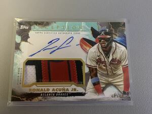 Ronald Acuna Jr 2023 Topps Inception Jumbo Patch Auto /50 ジャンボパッチサイン 良部分 斧 Green Parallell ロナルド アクーニャ