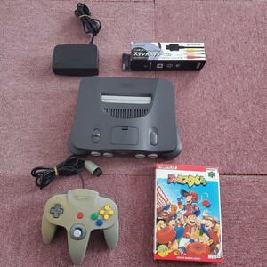 1円スタート！ NINTENDO64 ニンテンドー64 本体 ファミスタ64 ゲームキューブステレオAVケーブルおまけ ジャンク