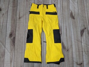 15．Analog clothing バートン Dannys Sig Pant 10000MM 裏メッシュ ナイロン ウィンターパンツ 防寒 メンズM 黄色黒y906