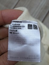 2．ユニクロ UNIQLO カシミヤ100 カシミア100 Vネックニットセーター レディースL　アイボリーx701_画像4