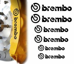 ★brembo★ブレンボ★耐熱キャリパーステッカー★6枚★ブラック★新品★