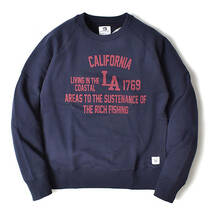 【 Branchworks 】 ブランチワークス Made in japan ユニセックス コットン100% スウェット CALIFORNIA ネイビー L_画像4