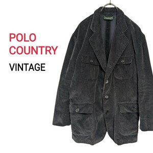 激レア！POLO COUNTRY ポロカントリー（現・RRL）コーデュロイ ハンティングジャケット ブラック グレー ポロラルフローレン 正規品