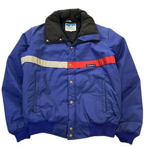 80s USA製 Powderhorn Mountaineering ダウン ジャケット L ブルー パウダーホーン マウンテニアリング 中綿 ロゴ アウトドア ヴィンテージ