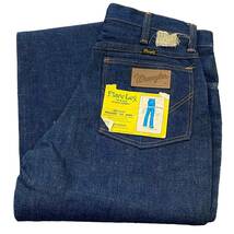 新品 Dead Stock フラッシャー付き 70s USA製 Wrangler デニム 44×32 フレア ブーツカット パンツ ラングラー ジーンズ ヴィンテージ_画像1