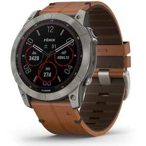 fenix 7X Sapphire Dual Power Ti/Chestnut Leather Band 010-02541-39