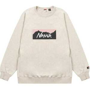 ナンガ エコハイブリッドボックスロゴスウェットシャツ(メンズ) M オートミール×ピンク #N0000115-OATMEALPINK NANGA 新品 未使用