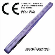 ベルトスリング【4本セット】幅25mm×3m ストレート吊1T CE規格品 ナイロンスリング 紫/23Б_画像2