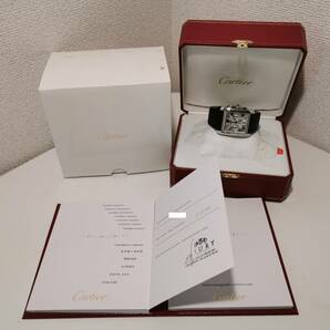 151021S17-0201S■Cartier カルティエ■極美品 タンク MC クロノグラフ W5330007 純正黒革ベルト Dバックル 自動巻き 保証書 説明書 腕時計の画像10