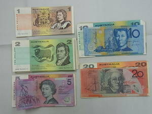 160211DK-GC2■オーストラリアドル 紙幣■旧紙幣 1AUD～20AUD 計40枚 277AUD分／豪ドル 古札