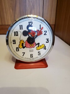 目覚まし時計 ミッキーマウス レトロ ディズニー 手巻き 昭和レトロ　ミッキー　時計　手巻き