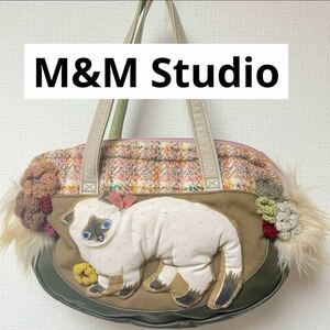 美品◇M&M Studio◇立体モチーフ 猫 バッグ◇