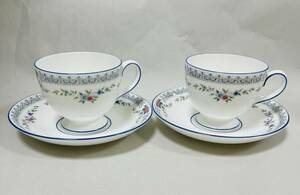 【MIA-10035IM】1円 ～ WEDGWOOD ウェッジウッド ROSEDALE Tea Cup & Saucer ローズデール ティーカップ&ソーサー 2客 セット 