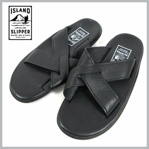 ≡★ISLAND SLIPPER（アイランドスリッパ）◆CROSS THONG SANDAL LTR◆ブラック◆サイズ8(26.0cm)◆メンズサンダル