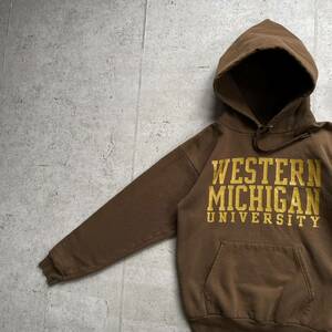 Hanes ヘインズ カレッジロゴ WESTERN MICHIGAN プルオーバー パーカー ブラウン S