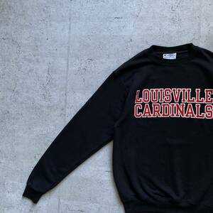 champion チャンピオン カレッジロゴ LOUISVILLE クルーネック スウェット トレーナー ブラック S