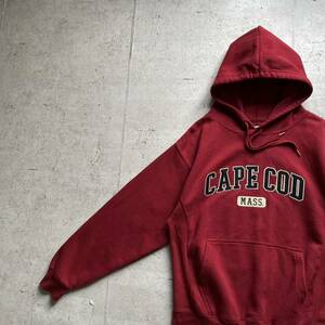 vintage ヴィンテージ 90's CUFFY'S リバースウィーブタイプ カレッジロゴ CAPE COD プルオーバー パーカー ボルドー M