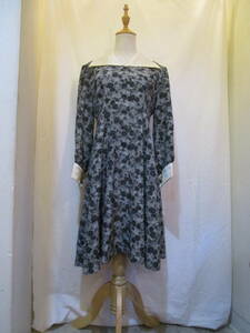 ○[60s70s80s vintage ヴィンテージ ハナエモリ HANAE MORI ダブルカフス ロング襟 ワンピース240215]USED古着 昭和レトロ・モダン・