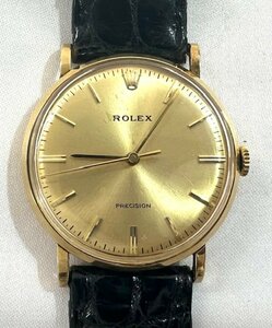 【中古品】ロレックス　ROLEX　プレシジョン　腕時計　K18×カーフ　手巻き【送料別】FW0408