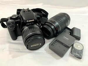 【中古品】(2点set)Canon キャノン デジタルカメラ[EOSKissDigitalX] レンズ[55-200mm/1:4.5-5.6Ⅱ]【送料別】TD0363