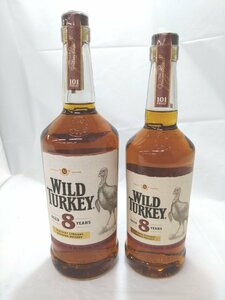 （未開栓）ワイルドターキー２本セット 8年 バーボンウイスキー WILD TURKEY 1000ml/700ml 50.5%【送料別途】 KA1028