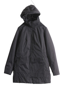 US企画 ノースフェイス 中綿 ナイロン パーカー ジャケット レディース M / 古着 The North Face アウトドア ハーフ コート ジャンパー 黒