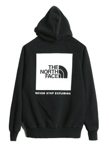 ノースフェイス 両面 プリント スウェット フード パーカー レディース XS The North Face プルオーバー 裏起毛 トレーナー アウトドア 黒